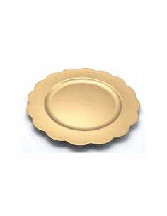 Piatto Natalizio in Plastica Ø33cm Fiore Oro Brillantinato, Elegante Sottopiatto Decorativo per Tavola Festiva