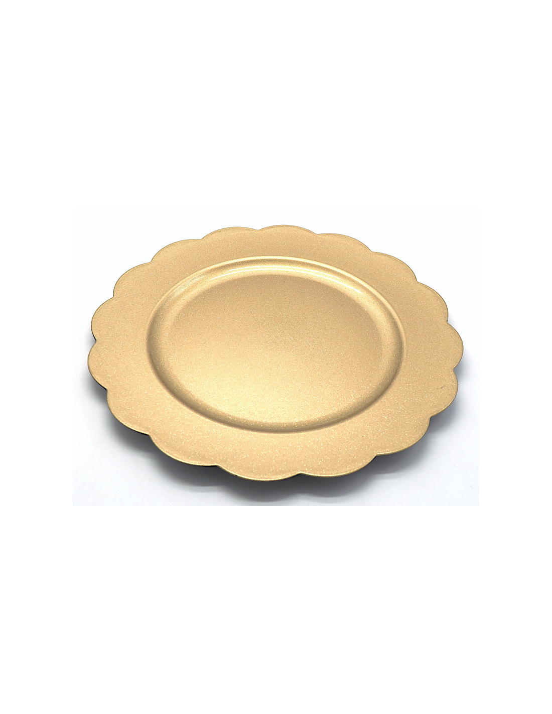Piatto Natalizio in Plastica Ø33cm Fiore Oro Brillantinato, Elegante Sottopiatto Decorativo per Tavola Festiva