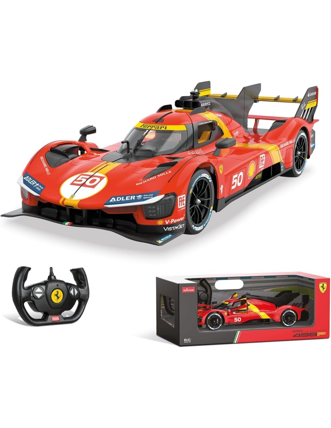 MONDO MOTORS, FERRARI 499P LE MANS, AUTO RADIOCOMANDATA, SCALA 1:14, FINO A 10 KM/H, ROSSO