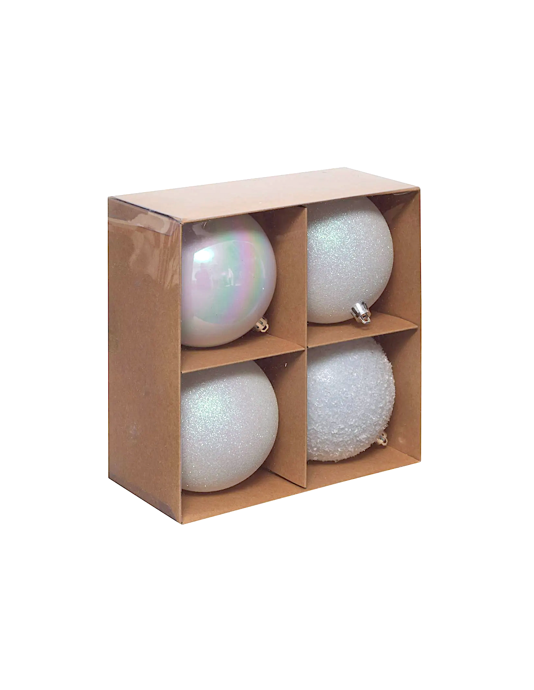 CONF 4 SFERE BIANCO 10CM PLASTICA