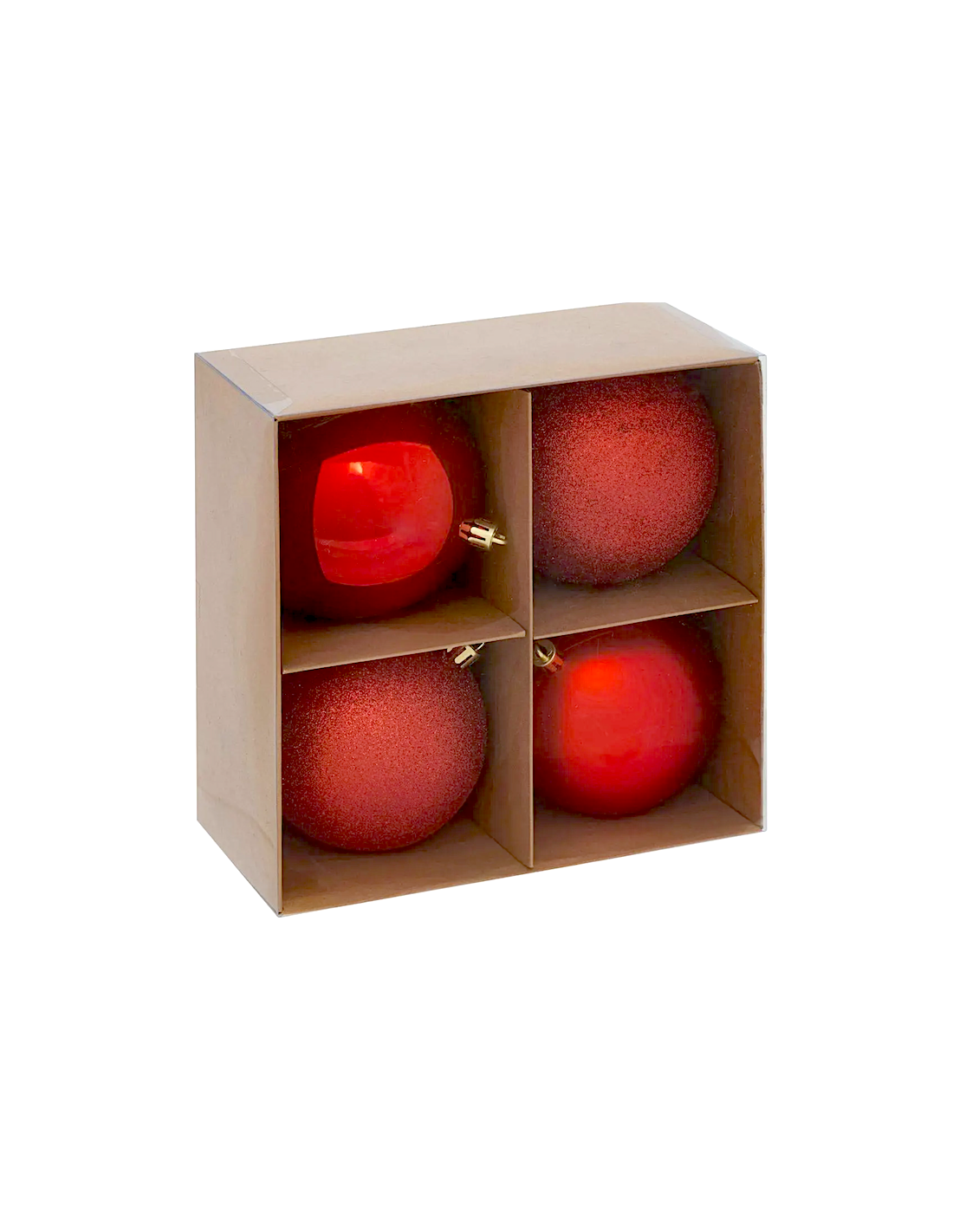 CONF 4 SFERE ROSSO 10CM PLASTICA