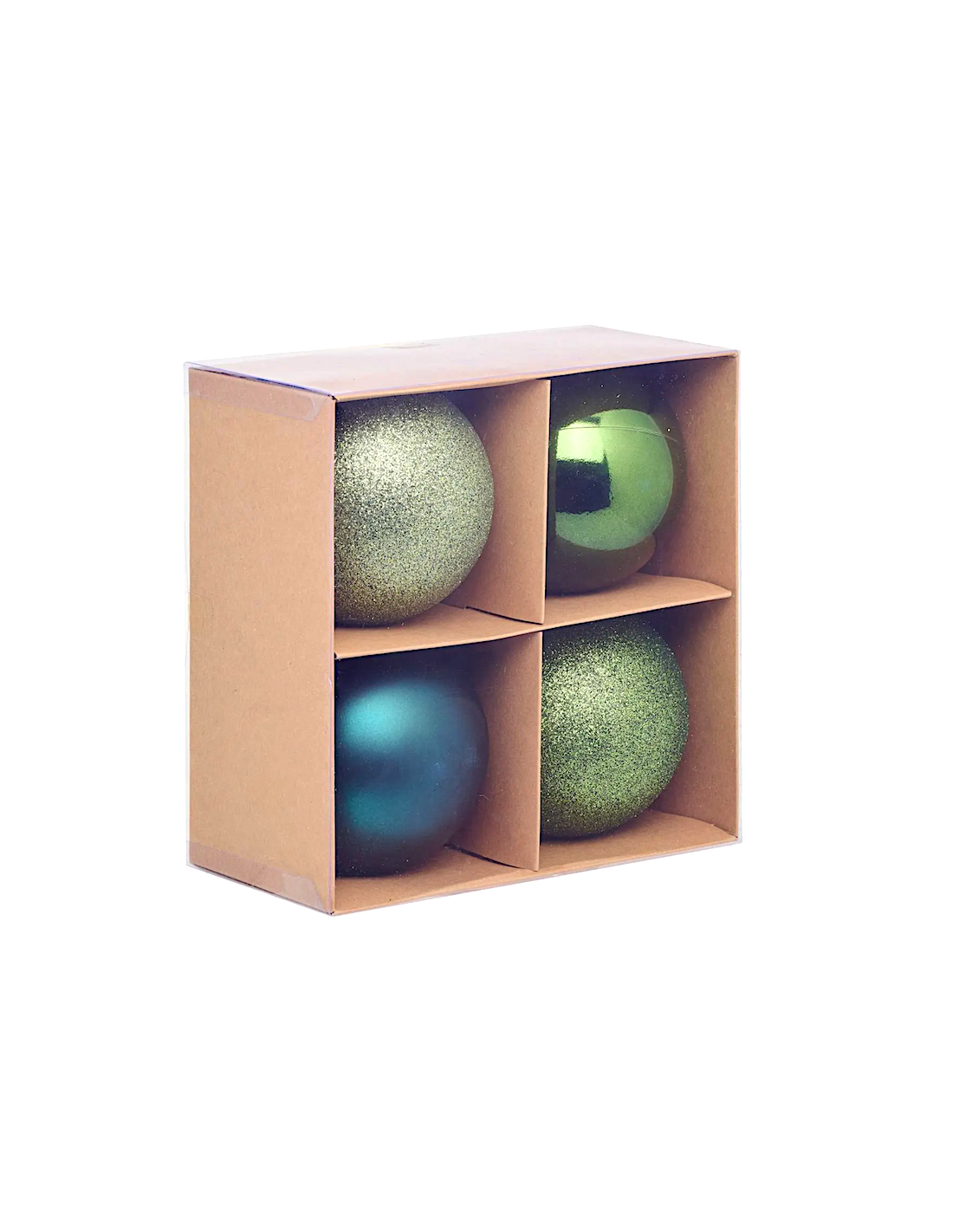 CONF 4 SFERE VERDE 10CM PLASTICA
