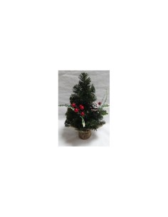 ALBERO NATALE H30CM CON BACCHE ROSSE E PIGNE su TreG Ingrosso