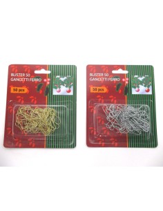 BLISTER 50 GANCI FERRO ORO/ARGENTO PER ALBERO su TreG Ingrosso