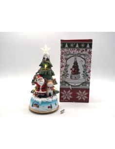 Carillon Paesaggio Natalizio 23x11cm, Decorazione Musicale da Collezione con Melodie di Natale