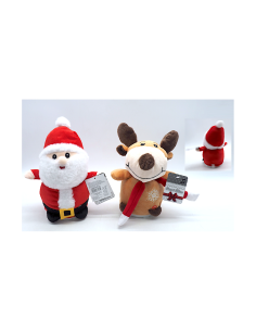Renna o Babbo Natale con Movimento H26cm Assortito, Pupazzo Animato Natalizio Decorativo