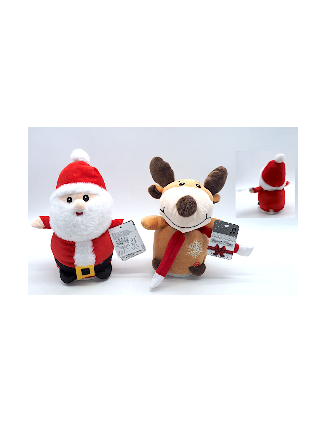 Renna o Babbo Natale con Movimento H26cm Assortito, Pupazzo Animato Natalizio Decorativo