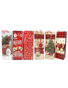 Sacchetto Natalizio 36x12x9cm Assortito Mod. 32309, Confezione Regalo Elegante e Decorativa