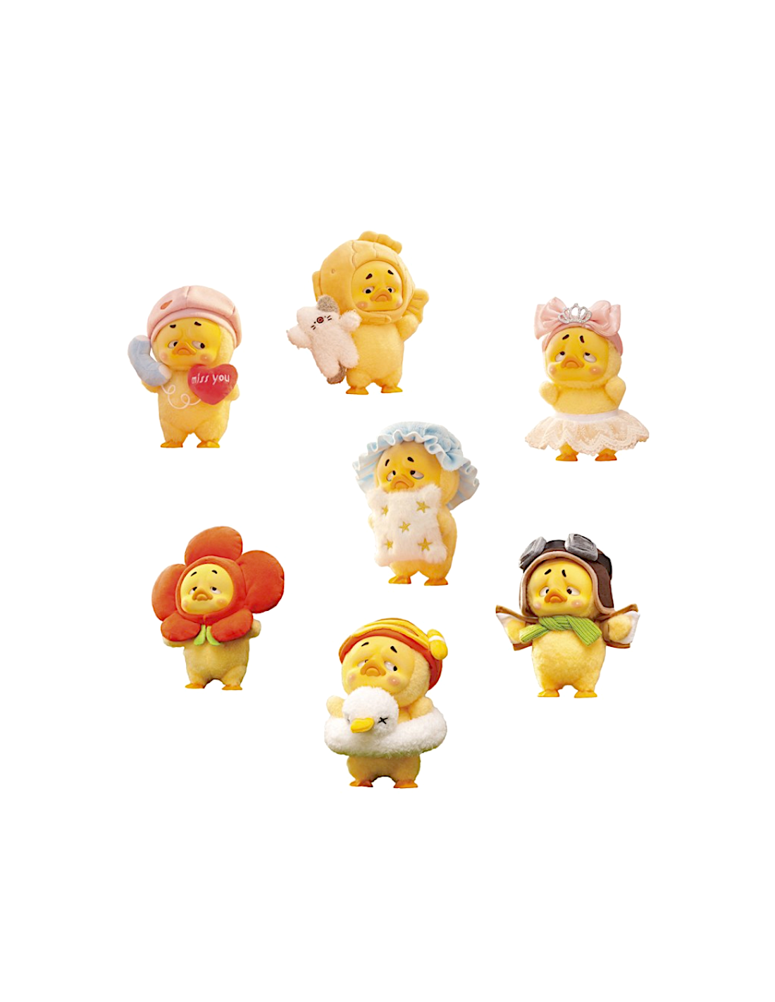 UPSET DUCK MYSTERY, ACT CUTE DUCK, PELUCHE 18 CM, 6 DA COLLEZIONARE +1 SEGRETO, VARI STILI, FIGURE DA COLLEZIONE ASSORTITO