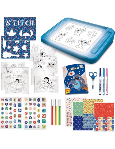 STITCH DRAWING SCHOOL, TAVOLO DA DISEGNO CON LUCE, GIOCO EDUCATIVO, DISEGNO CREATIVO PER BAMBINI