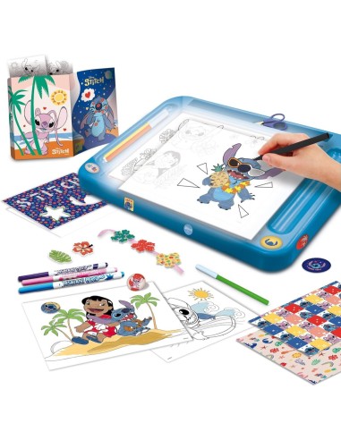 STITCH DRAWING SCHOOL, TAVOLO DA DISEGNO CON LUCE, GIOCO EDUCATIVO, DISEGNO CREATIVO PER BAMBINI