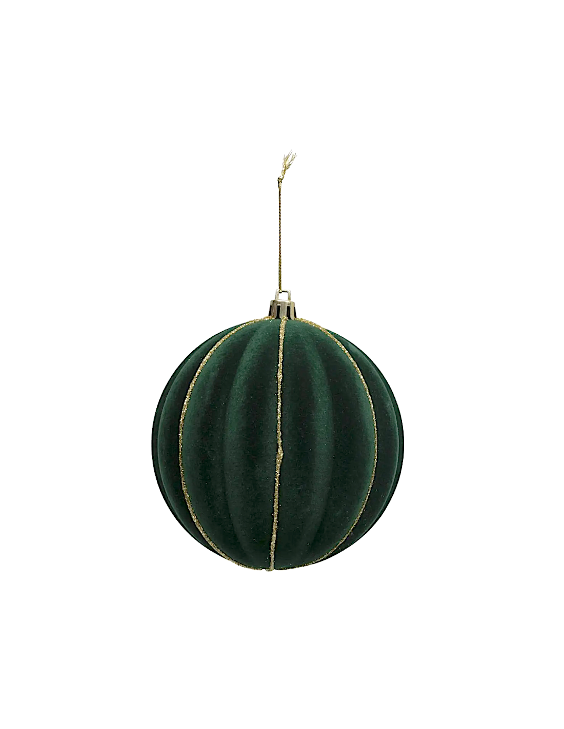 SFERA VELLUTO 10CM VERDE/ORO PLASTICA