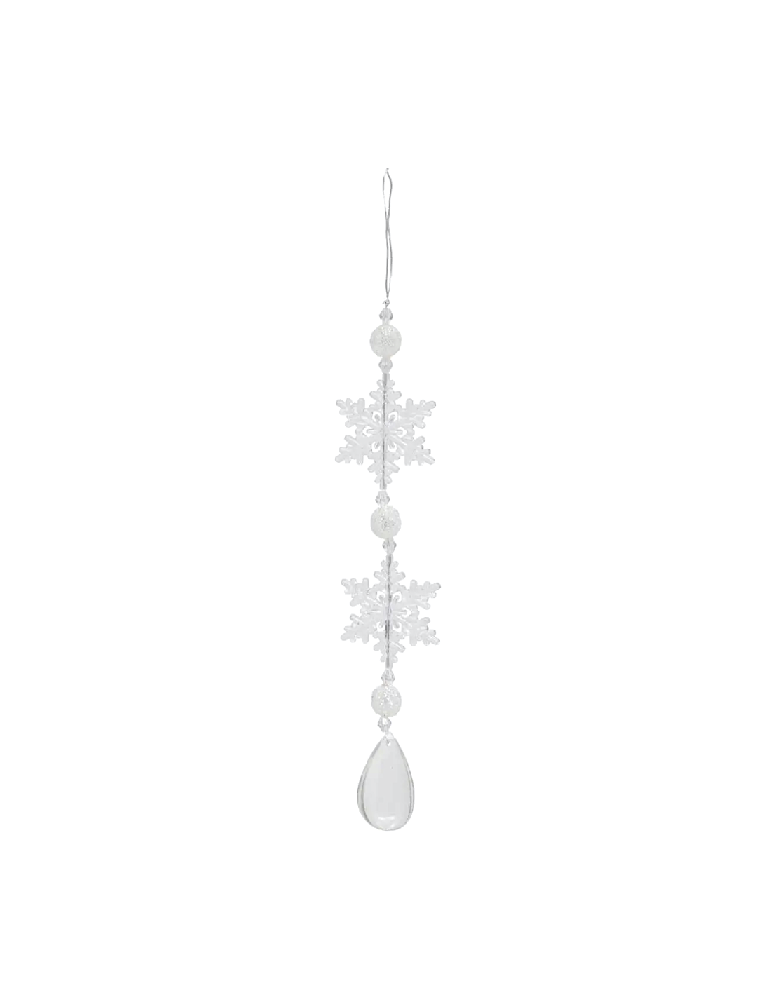 PENDENTE FIOCCO DI NEVE 25CM ACRILICO BIANCO