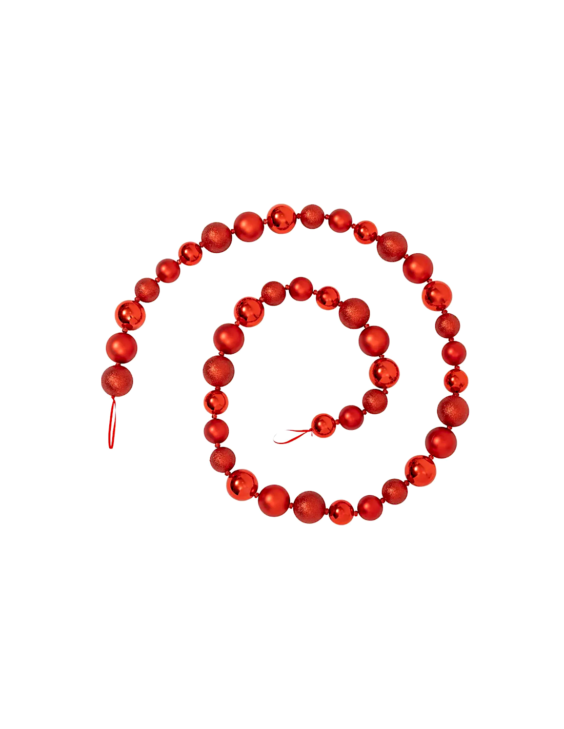 GHIRLANDA 200CM SFERE ROSSE 5CM