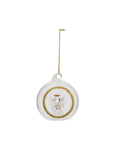 SFERA VETRO CON ANGELO DORATO 10CM TRASPARENTE