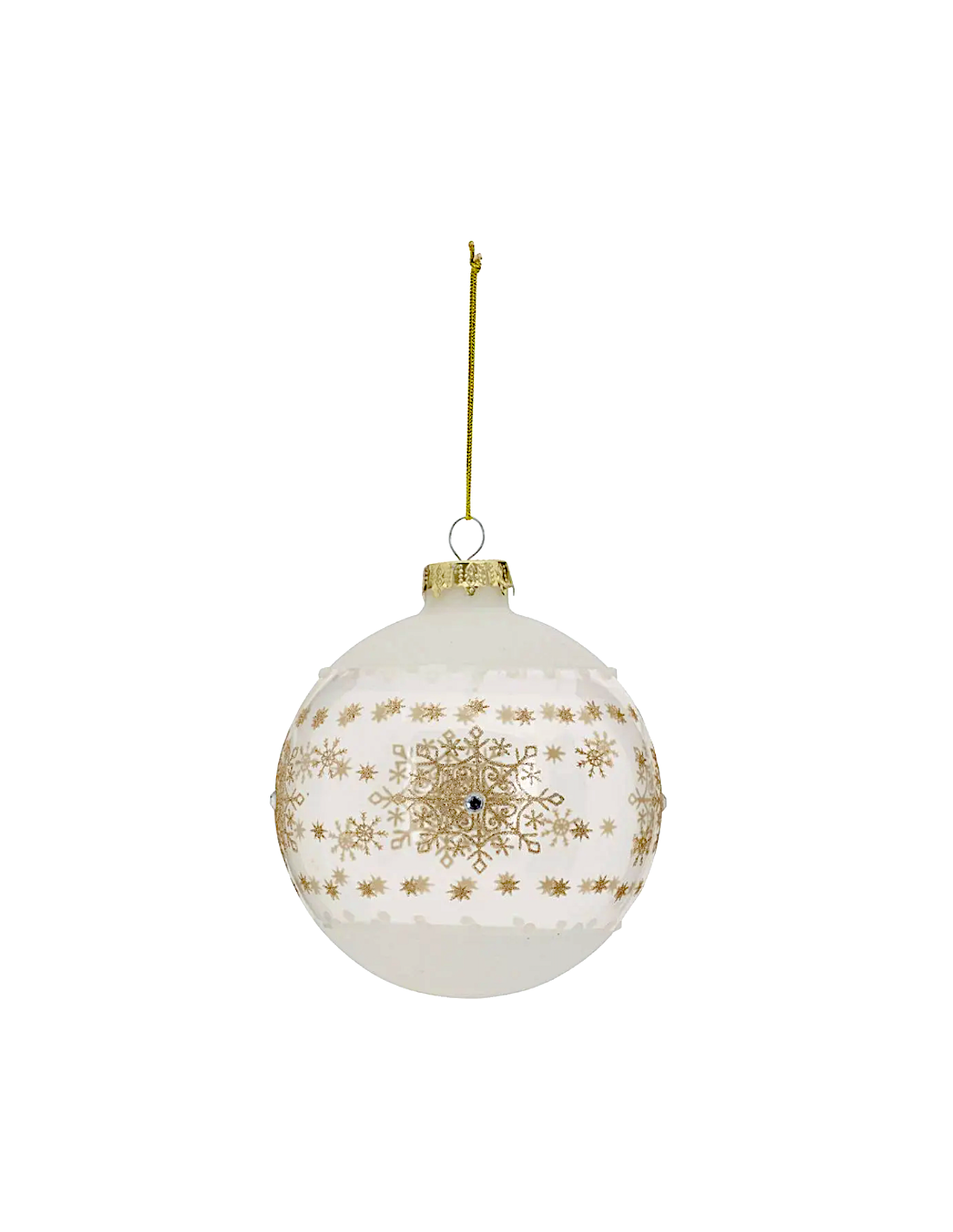 SFERA VETRO 10CM BIANCO/ORO