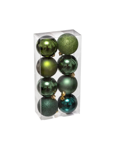 CONF 8 SFERE 7CM VERDE PLASTICA
