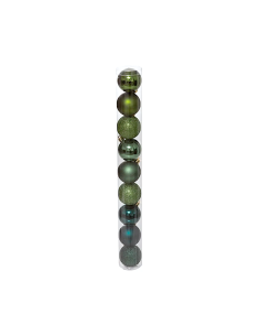CONF 9 SFERE 6CM VERDE PLASTICA