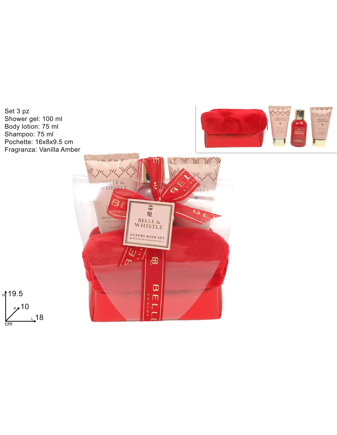SET BEAUTY 3PZ LINEA CORPO ROSSO CONF REGALO