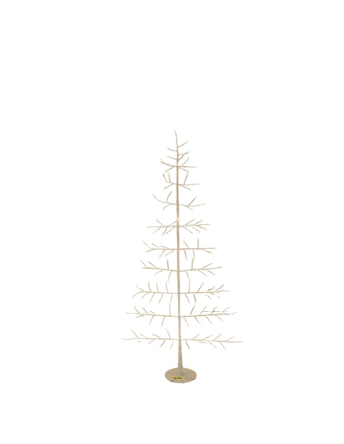 Albero Conico 2D Tiglio Bianco H150cm con 186 MicroLED FlashLED, Rami Modellabili