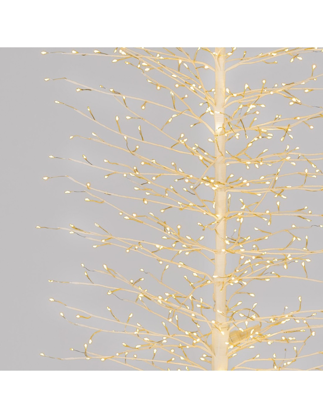 Albero Tiglio Slim Bianco H170cm con 1416 MicroLED FlashLED Diamond, Rami Modellabili