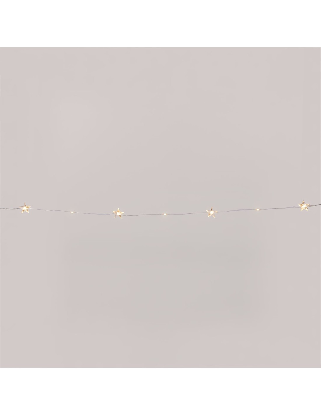 Catena Stelle 1,2m con 12 MicroLED Bianco Caldo CR2032 PDQ, Luci Decorative Natalizie