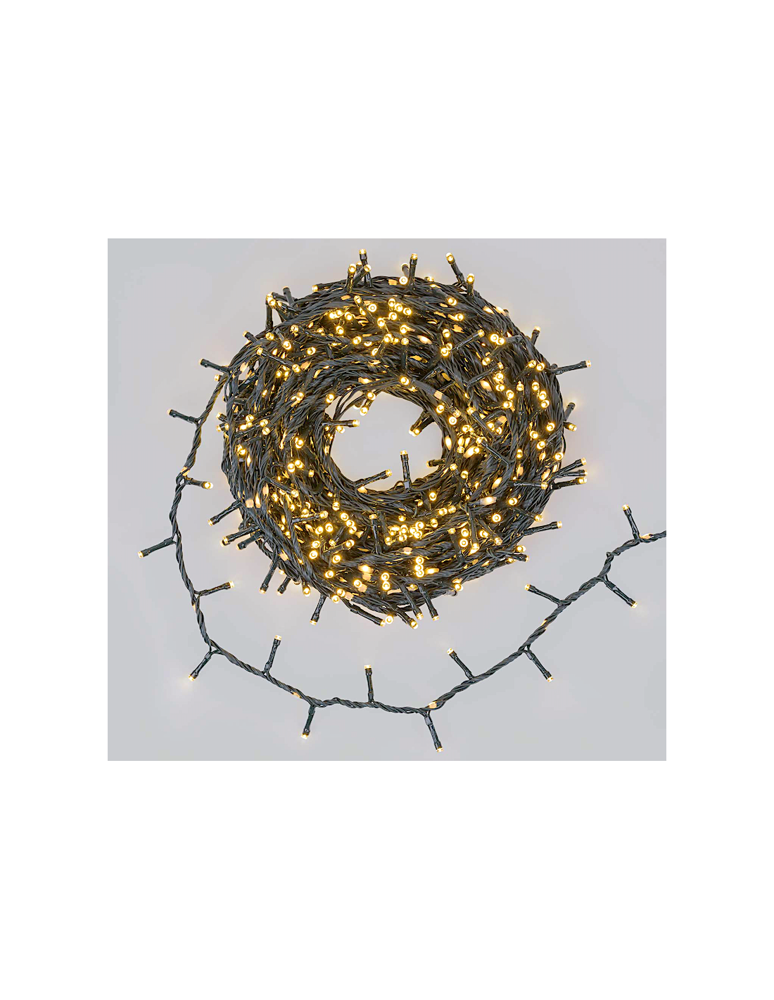 Catena MiniCluster Ø6cm 30m StarFall Light 1660 LED Bianco Caldo, Luci Natalizie Steady+Chasing