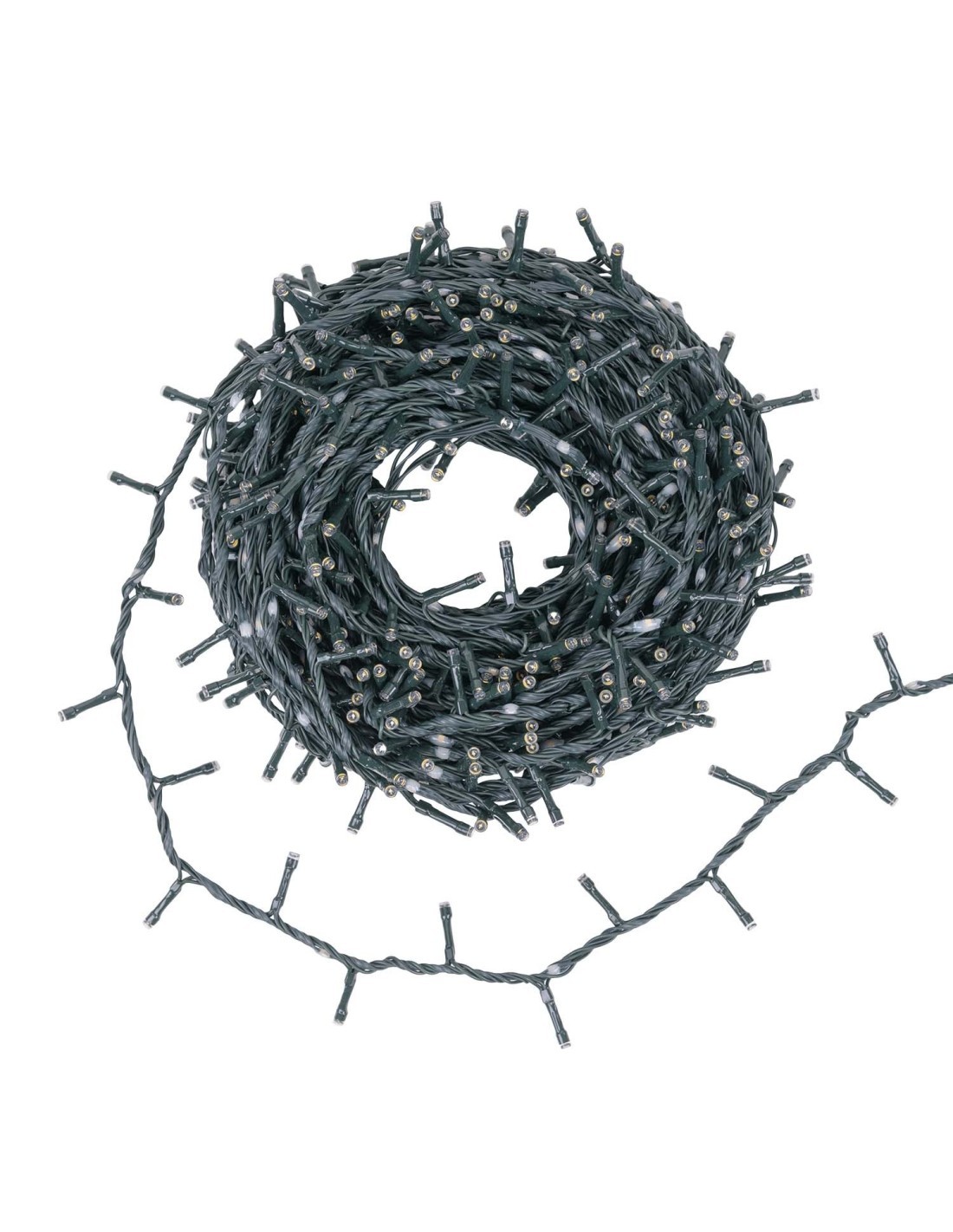 Catena MiniCluster Ø6cm 30m StarFall Light 1660 LED Bianco Caldo, Luci Natalizie Steady+Chasing