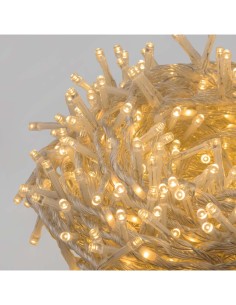 Catena MiniCluster Ø6cm 30m StarFall Light 1660 LED Bianco Caldo Cavo Trasparente