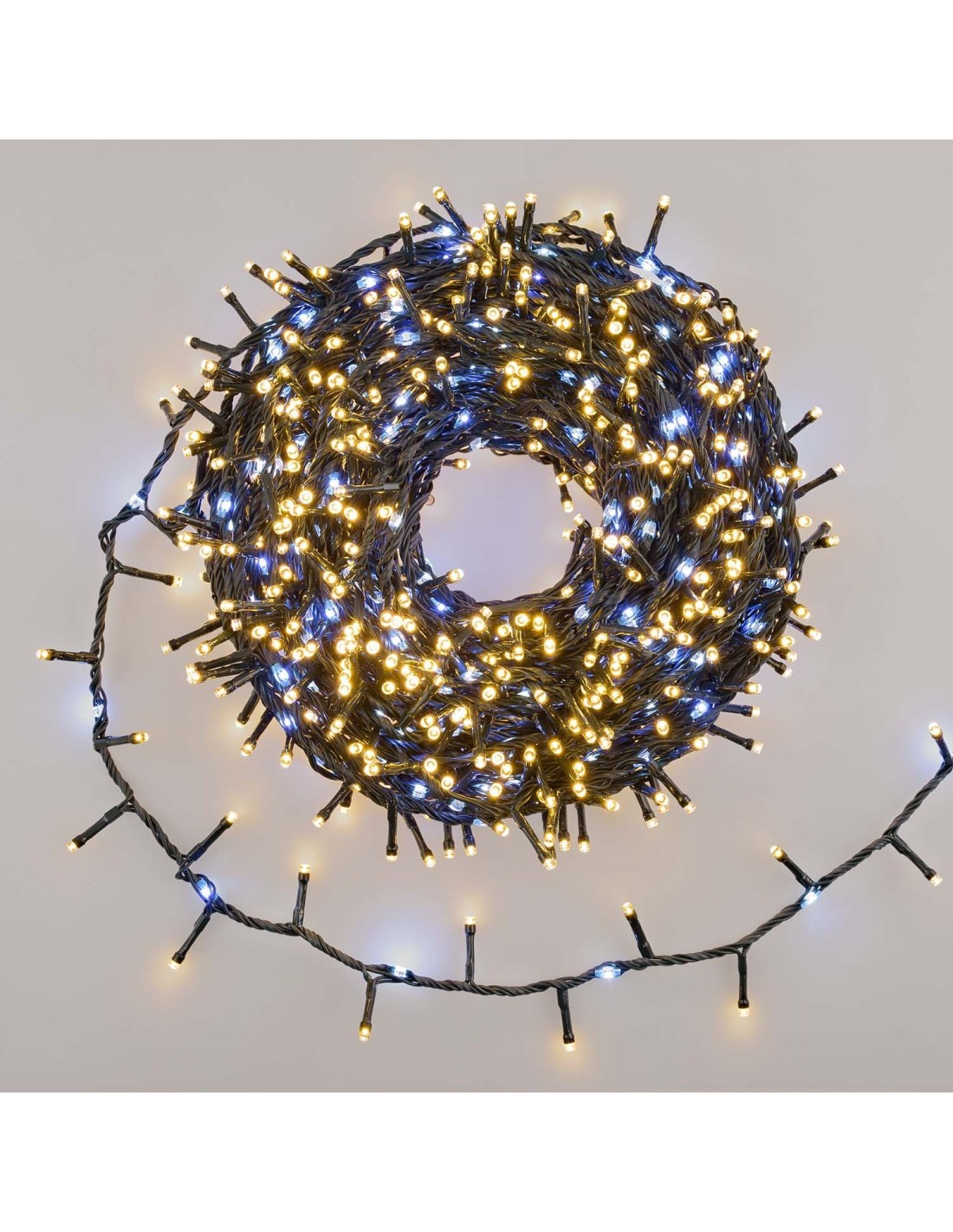 Catena MiniCluster Ø6cm 30m StarFall Light 1660 LED Bianco Caldo e Bianco