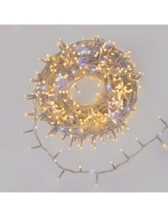 Catena MiniCluster Ø6cm 30m StarFall Light 1660 LED Bianco Caldo e Bianco, Cavo Trasparente