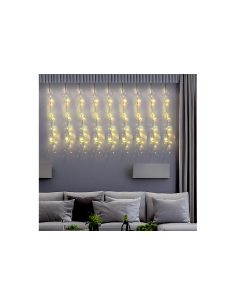 Tenda StarFall Light 460xH80cm 1152 LED Bianco Caldo con Cavo Trasparente