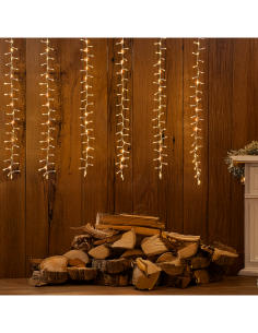 Tenda StarFall Light 460xH80cm 1152 LED Bianco Caldo con Cavo Trasparente