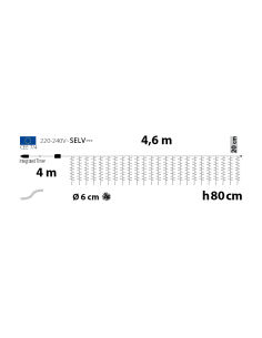 Tenda StarFall Light 460xH80cm 1152 LED Bianco Caldo e Bianco Cavo Trasparente 2