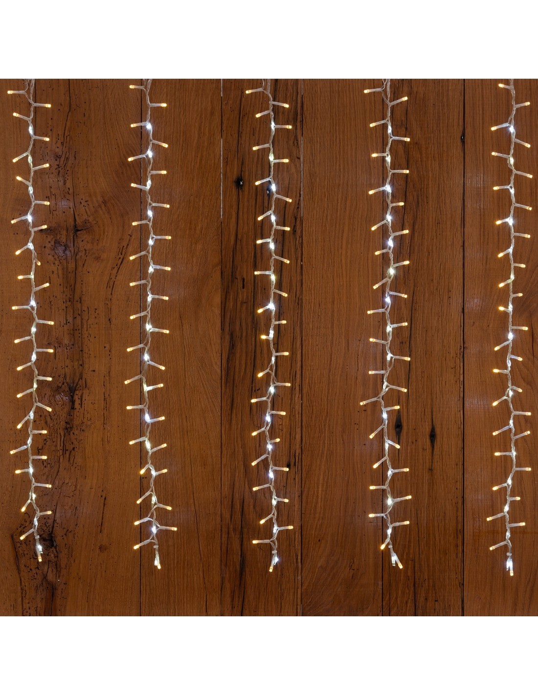 Tenda StarFall Light 460xH80cm 1152 LED Bianco Caldo e Bianco Cavo Trasparente