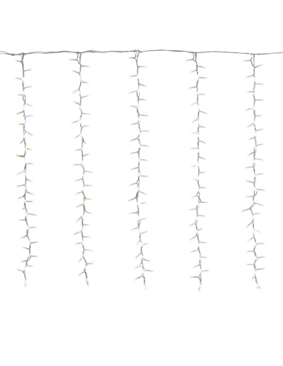 Tenda StarFall Light 460xH80cm 1152 LED Bianco Caldo e Bianco Cavo Trasparente