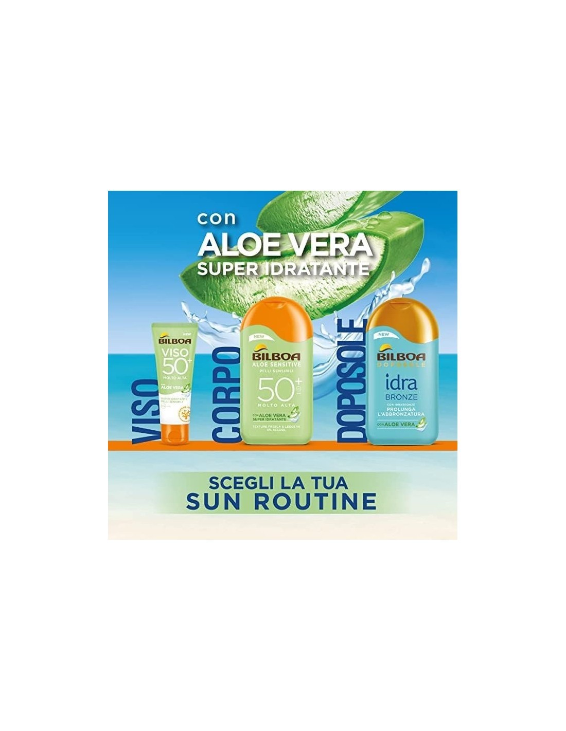 Bilboa Aloe Sensitive SPF 30, Latte Solare Alta per Pelli Sensibili, Formula con Aloe Vera, 200 ml