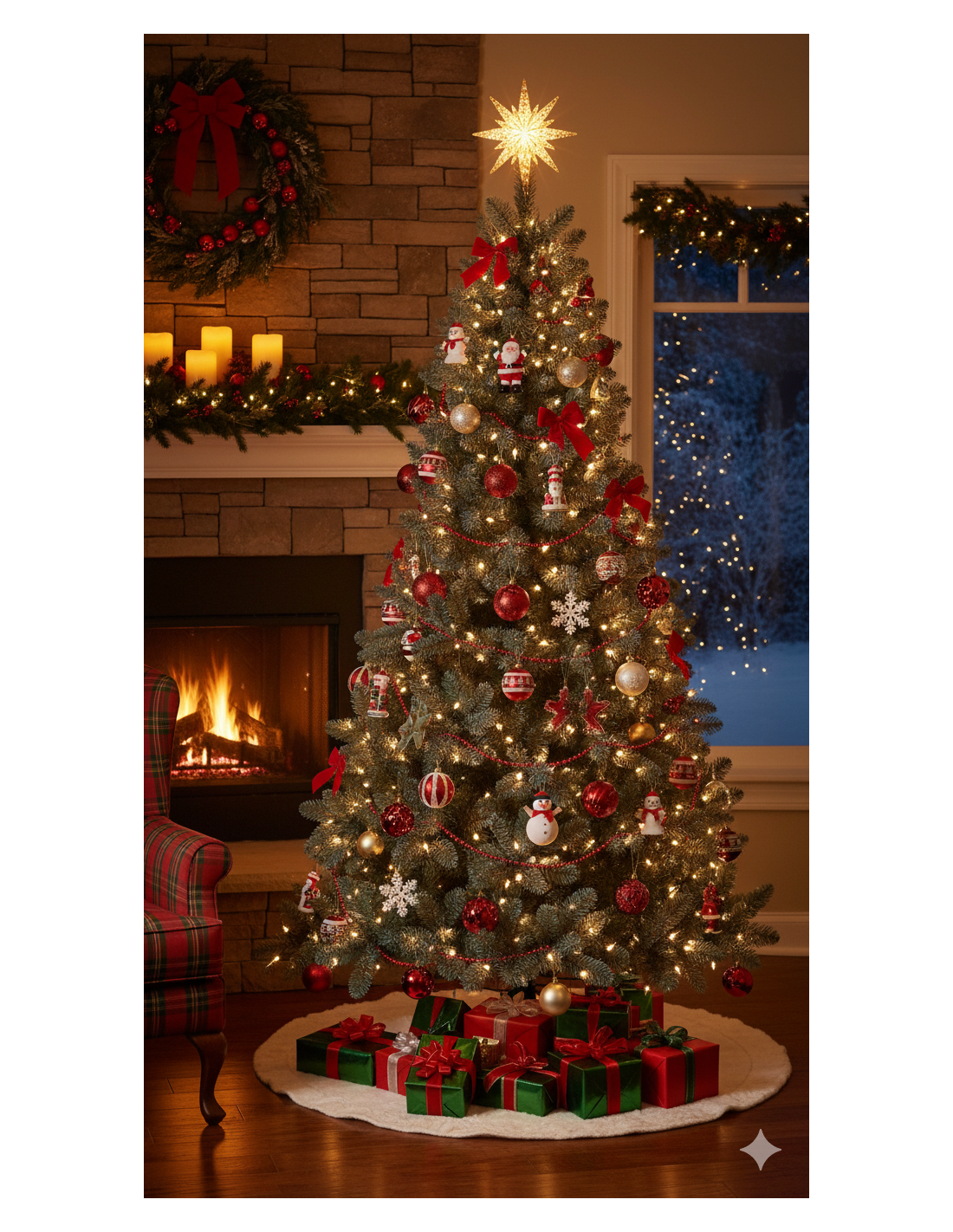 Albero di Natale "colosseo" altezza 270cm con 550 led bianco caldo