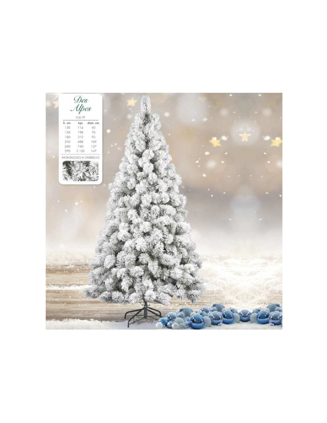 ALBERO DES ALPES 180 FLOCCATO FLORA su TreG Ingrosso