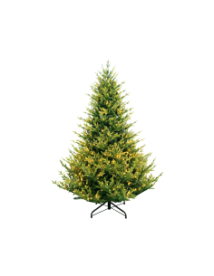 Albero di Natale Yellowstone H210cm con 1000 LED bianco caldo, abete artificiale realistico con giochi di luce