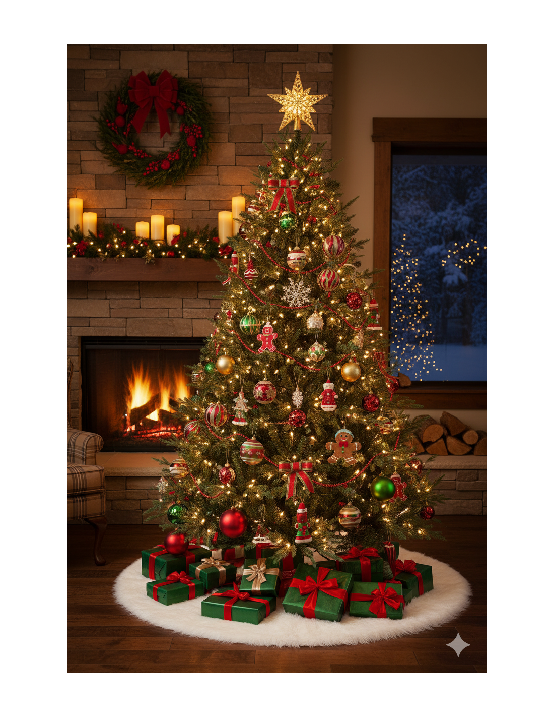 Albero di Natale Yellowstone H210cm con 1000 LED bianco caldo, abete artificiale realistico con giochi di luce