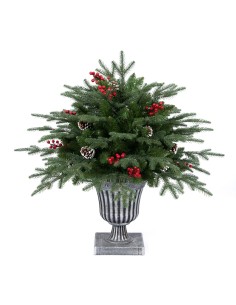 Pinetto di Natale H75cm PE+PVC con vaso, albero artificiale compatto realistico per tavoli e ingressi