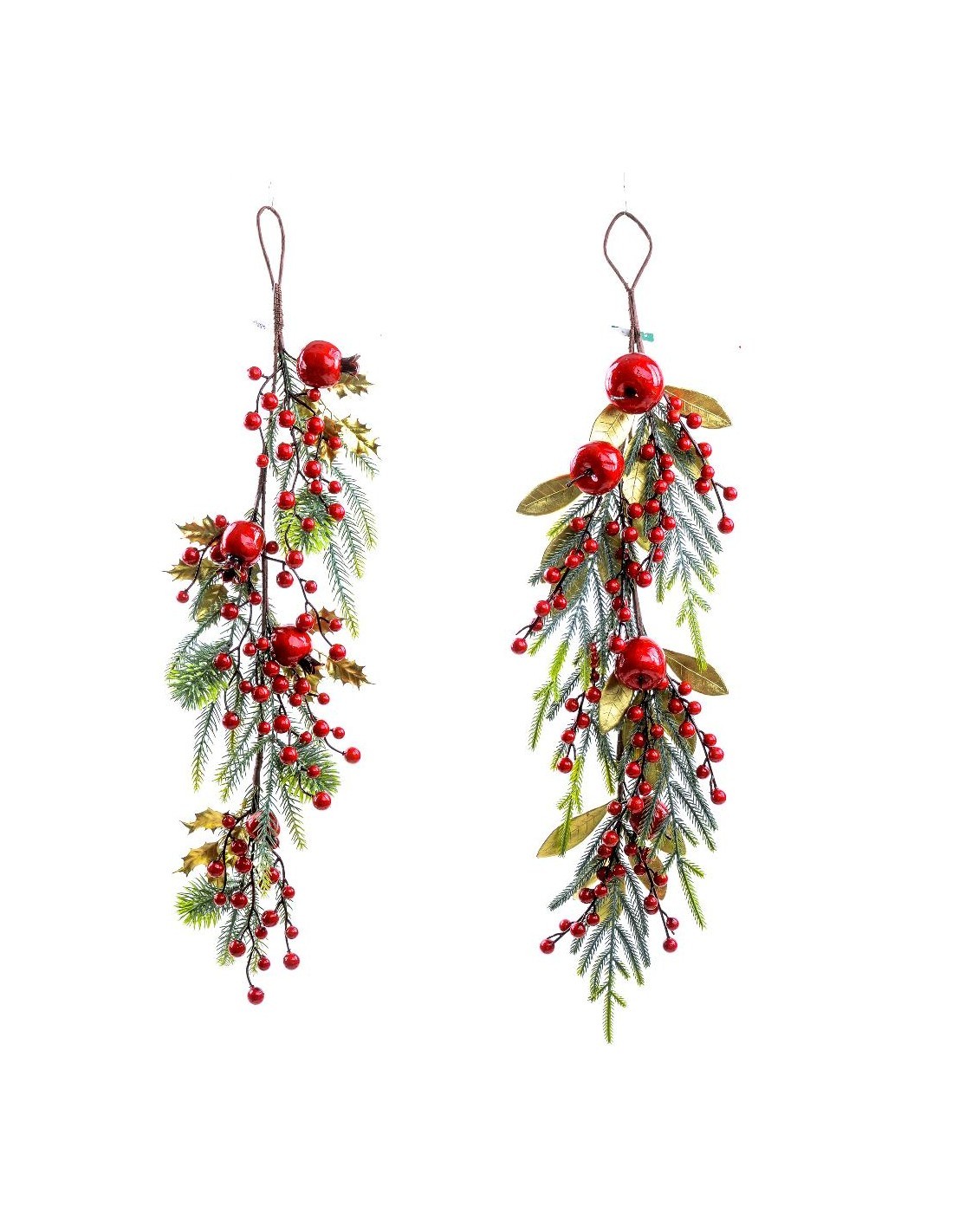 Pendente natalizio 75cm con bacche rosse in plastica, decorazione da appendere assortita elegante