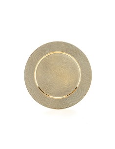 Sottopiatto natalizio oro lucido Ø33cm in plastica, accessorio elegante per tavola di Natale
