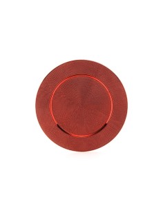 Sottopiatto natalizio rosso lucido Ø33cm in plastica, accessorio elegante per tavola di Natale