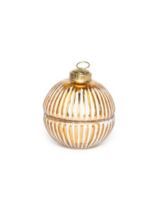 Candela profumata palla di vetro oro 8x8,5cm, decorazione natalizia elegante, profumo delicato