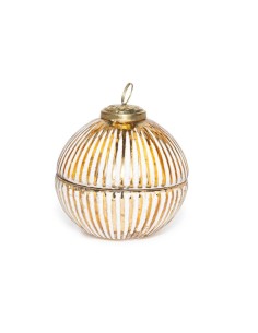 Candela profumata palla di vetro oro 10x10,5cm, decorazione natalizia elegante, profumo delicato