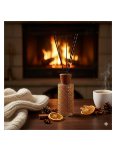 Diffusore strass di Natale 200ml vetro profumo arancia cannella, fragranza natalizia elegante per ambienti