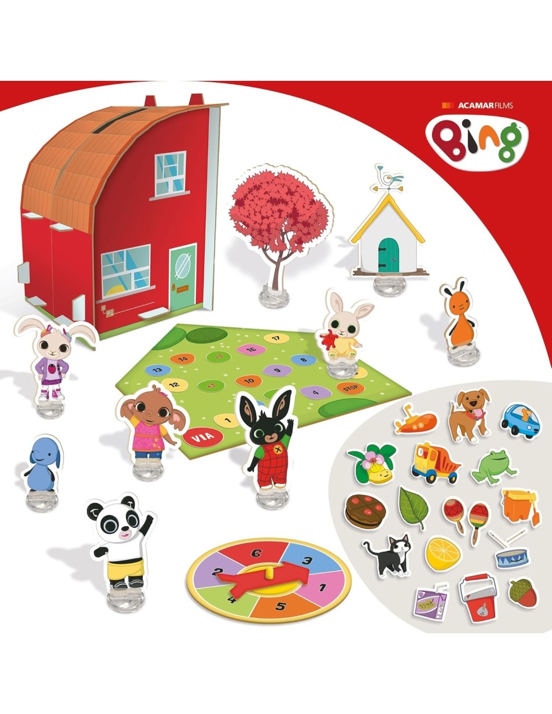 BING, CASETTA DEI GIOCHI EDUCATIVI, INTERATTIVA, MUSICALE, LUMINOSA, 30X25X20 CM, GIOCO PER BAMBINI