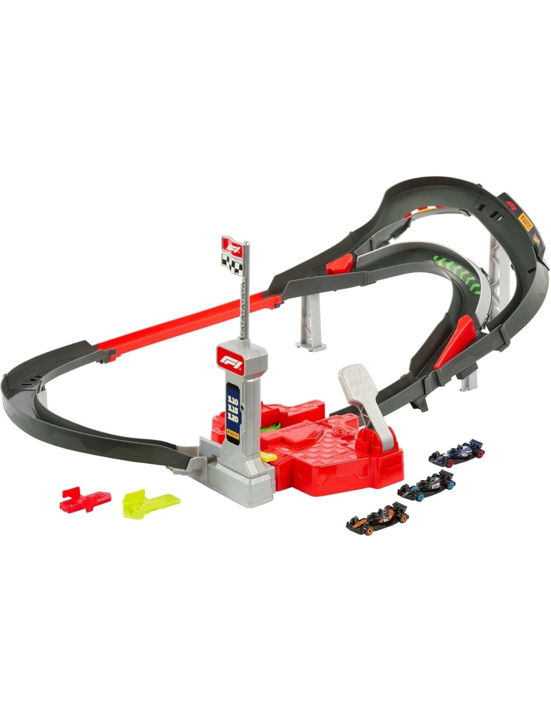 HOT WHEELS RACING, CIRCUITO SPRINT FORMULA 1, SET PISTA 2 MODALITÀ, 3 VEICOLI F1 INCLUSI
